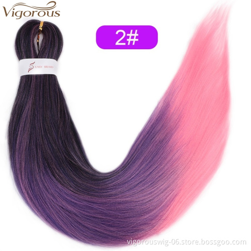 Vigorous Pre-stretched 3 Tone Ombre Easy Braiding Hair EXtensions Synthetic Hair Twist Hair for African Wholesale Price